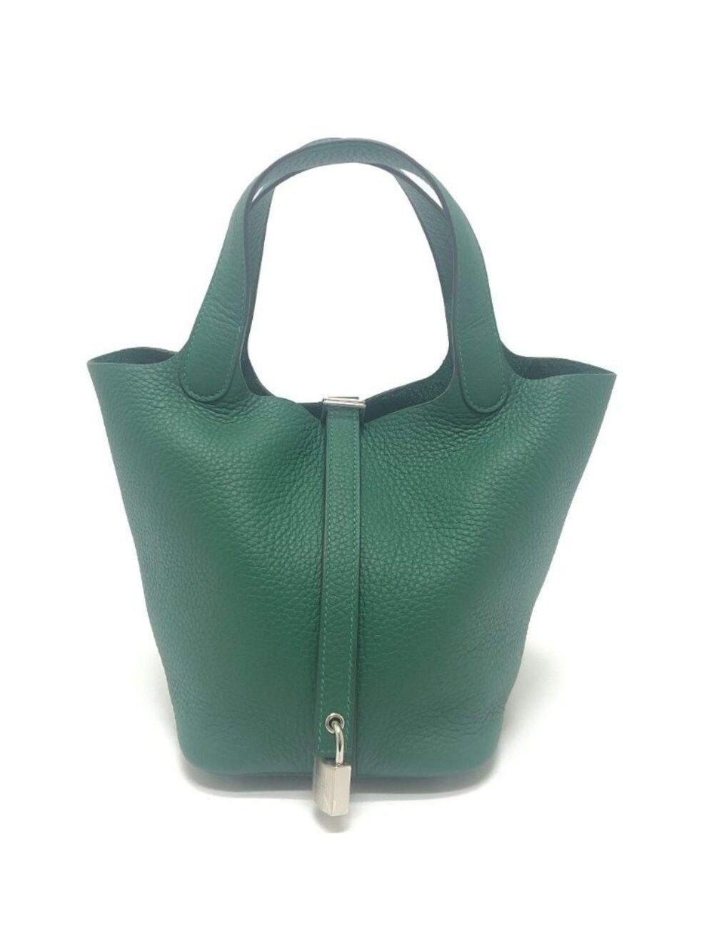 Hermes Handbag Picotin Lock PM 18 PM Taurillon Clemence Vert Moyen Green